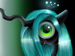 Size: 1600x1200 | Tagged: safe, artist:luminousdazzle, queen chrysalis, changeling, changeling queen, g4, big eyes, female, solo