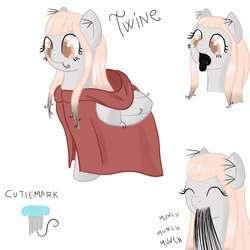 Size: 800x800 | Tagged: safe, artist:teb, oc, oc only, oc:twine, pegasus, pony, cloak, clothes, cute, female, sew, solo, string, strings, tongue out