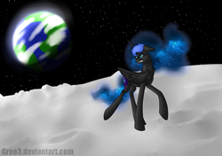 Size: 5706x4016 | Tagged: safe, artist:gree3, nightmare moon, g4, absurd resolution, female, moon, solo, stars