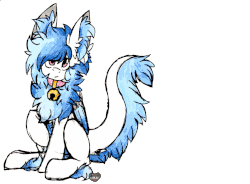 Size: 1707x1256 | Tagged: safe, artist:php166, oc, oc only, oc:alacer, original species, pegasus, animated, bell, bell collar, collar, cute, ears, female, fluffy, gif, lutei, mare, simple background, solo, tail wag, transparent background