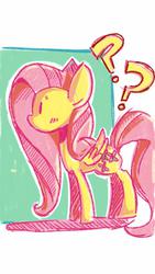 Size: 576x1024 | Tagged: safe, artist:ecokitty, fluttershy, g4, female, question mark, solo