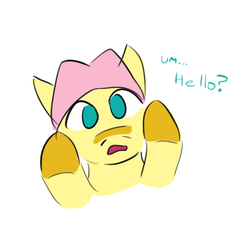 Size: 484x479 | Tagged: safe, artist:jargon scott, fluttershy, g4, against glass, butterscotch, looking at you, rule 63, solo