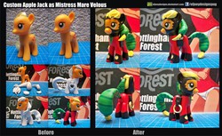 Size: 3726x2273 | Tagged: safe, artist:eljoeydesigns, applejack, mistress marevelous, g4, customized toy, high res, power ponies