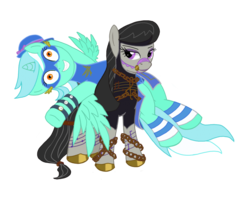 Size: 1280x1024 | Tagged: safe, artist:kwendynew, lyra heartstrings, octavia melody, alicorn, pony, seraph, seraphicorn, g4, alicornified, alternate universe, duo, lyracorn, multiple wings, power ponified, simple background, transparent background
