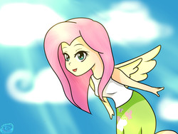 Size: 1600x1200 | Tagged: safe, artist:raywishes, fluttershy, equestria girls, g4, clothes, female, skirt, solo, tank top