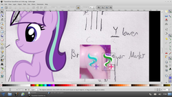 Size: 1366x768 | Tagged: safe, artist:parclytaxel, starlight glimmer, g4, butt, cutie mark, female, inkscape, linux, plot, s5 starlight, solo, toy, trisquel, vector, wip