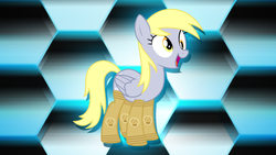Size: 1366x768 | Tagged: safe, artist:rainbowkipz, artist:starshinecelestalis, derpy hooves, pegasus, pony, g4, clothes, female, mare, muffin, smiling, socks, solo, vector, wallpaper