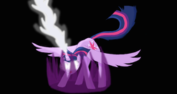 Size: 1560x827 | Tagged: safe, artist:hippityhoppity28, twilight sparkle, alicorn, pony, g4, female, glowing eyes, magic overload, mare, solo, twilight sparkle (alicorn)