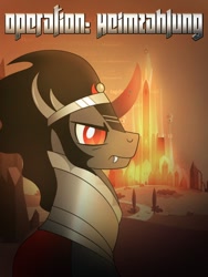 Size: 774x1032 | Tagged: safe, artist:drawponies, king sombra, pony, unicorn, g4, crystal empire, german, male, solo, victory, victory poster