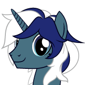 Size: 174x174 | Tagged: safe, artist:xalcer13, oc, oc only, oc:nightly, pony, avatar, blue, male, portrait, solo, stallion