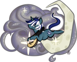 Size: 1000x798 | Tagged: safe, artist:tockien, oc, oc only, oc:nightly, pony, unicorn, bard, blue, cloud, crescent moon, lute, male, musical instrument, simple background, solo, stallion, transparent background