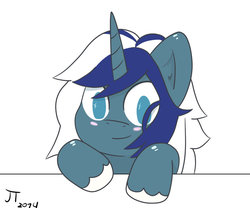 Size: 979x816 | Tagged: safe, artist:johntugsy, oc, oc only, oc:nightly, pony, unicorn, blue, chibi, male, solo, stallion