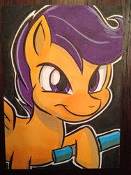 Size: 1024x1365 | Tagged: safe, artist:joshuadraws, scootaloo, g4, female, solo, traditional art