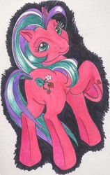 Size: 399x631 | Tagged: safe, artist:tearsofthunder, sweetberry, earth pony, pony, g3, butt, cute, female, looking at you, photo, plot, solo, traditional art, underhoof
