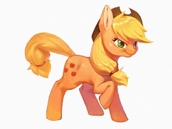 Size: 900x675 | Tagged: safe, artist:aruurara, applejack, g4, female, simple background, solo, white background