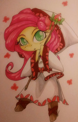 Size: 518x810 | Tagged: safe, artist:goosebumps-fan57, fluttershy, g4, female, solo, traditional art, white mage