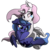 Size: 2500x2500 | Tagged: safe, artist:dfectivedvice, artist:pananovich, princess celestia, princess luna, g4, cewestia, crying, cute, filly, floppy ears, high res, hug, simple background, sitting, smiling, transparent background, underhoof, woona