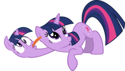 Size: 9643x5515 | Tagged: artist needed, source needed, safe, twilight sparkle, g4, absurd resolution, gross, simple background, tongue out, transparent background, two heads, wat, what has science done