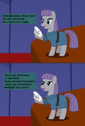 Size: 732x1091 | Tagged: safe, artist:hakar-kerarmor, maud pie, earth pony, pony, g4, female, mare, rudolph the red nosed reindeer, solo