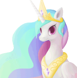 Size: 550x559 | Tagged: safe, artist:rodrigues404, princess celestia, alicorn, pony, g4, animated, bust, cute, cutelestia, female, flowing mane, gif, looking at you, mare, multicolored mane, portrait, simple background, smiling, solo, three quarter view, transparent background