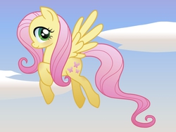 Size: 800x600 | Tagged: safe, artist:nunachan, fluttershy, g4, female, flying, solo