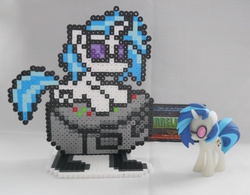 Size: 1694x1322 | Tagged: safe, artist:corneliusedmond, dj pon-3, vinyl scratch, g4, bead, customized toy, megapony, perler, pixel art, sprite, turntable, wub