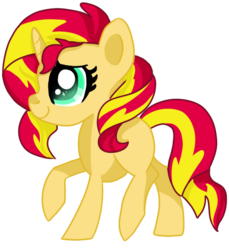 Size: 540x590 | Tagged: safe, artist:neonmare, sunset shimmer, pony, unicorn, g4, blank flank, female, solo