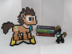 Size: 4000x3000 | Tagged: safe, artist:corneliusedmond, doctor whooves, time turner, g4, bead, customized toy, doctor who, megapony, merchandise, perler, pixel art, sonic screwdriver, sprite