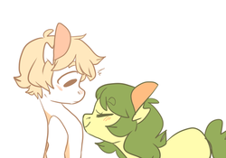 Size: 500x350 | Tagged: safe, artist:sweaterponies, oc, oc only, cute, kissing