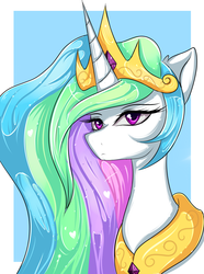 Size: 1940x2604 | Tagged: safe, artist:fluffymaiden, princess celestia, g4, female, portrait, solo