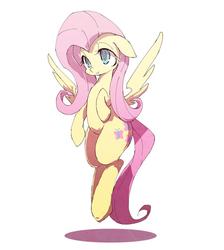 Size: 800x893 | Tagged: safe, artist:kolshica, fluttershy, pegasus, pony, g4, female, floppy ears, flying, mare, simple background, solo, spread wings, white background, wings