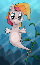 Size: 1182x1920 | Tagged: safe, artist:ambrosebuttercrust, toola-roola, earth pony, pony, sea pony, ask toola roola, g3, g4, ask, female, g3 to g4, generation leap, mare, race swap, solo, tumblr, underwater