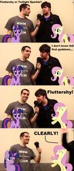 Size: 1344x3072 | Tagged: safe, fluttershy, twilight sparkle, human, g4, irl, irl human, jontron, photo