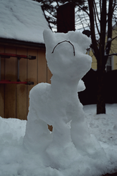 Size: 2649x3999 | Tagged: safe, artist:xchan, high res, irl, photo, snow, snowmare, snowpony