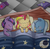 Size: 1344x1311 | Tagged: safe, artist:cloureed, sunset shimmer, trixie, twilight sparkle, pony, unicorn, g4, bed, blanket, blushing, counterparts, cute, diatrixes, eyes closed, filly, filly sunset shimmer, filly trixie, filly twilight sparkle, magical trio, on side, shimmerbetes, sleeping, sleepover, smiling, sunsleep shimmer, trio, twiabetes, twilight's counterparts, young, younger