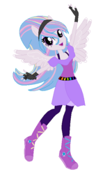 Size: 357x646 | Tagged: safe, oc, oc only, oc:orient duetta wonder, equestria girls, g4, my little pony equestria girls: rainbow rocks, alternate clothes, alternate design, alternate hairstyle, clothes, dress, ponied up, pony ears, rockin' hair