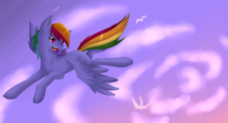 Size: 1846x1000 | Tagged: safe, artist:ls_skylight, rainbow dash, g4, female, flying, solo