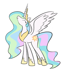 Size: 2500x2750 | Tagged: safe, artist:inkygarden, princess celestia, g4, eyes closed, female, high res, simple background, smiling, solo, spread wings