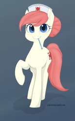 Size: 968x1573 | Tagged: safe, artist:glacierclear, artist:glacierclear edits, artist:transgressors-reworks, color edit, edit, nurse redheart, earth pony, pony, g4, backwards thermometer, colored, female, solo, thermometer