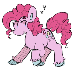 Size: 1000x1000 | Tagged: safe, artist:witchette, pinkie pie, g4, female, heart, solo, unshorn fetlocks