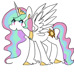 Size: 1000x1000 | Tagged: safe, artist:witchette, princess celestia, g4, female, solo, unshorn fetlocks