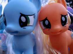 Size: 1014x760 | Tagged: safe, bootleg, brushable, concerned pony, duo, filly, irl, photo, toy
