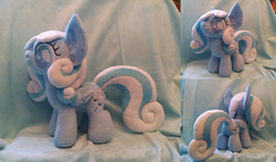 Size: 1372x804 | Tagged: safe, artist:bakufoon, oc, oc only, oc:snowdrop, customized toy, irl, photo, plushie