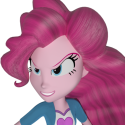 Size: 1400x1400 | Tagged: safe, artist:3d thread, artist:creatorofpony, pinkie pie, equestria girls, g4, 3d, 3d model, blender, clothes, evil smile, female, shirt, smiling, solo