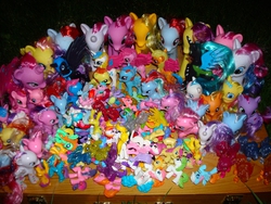 Size: 1536x1152 | Tagged: safe, applejack, fluttershy, nightmare moon, pinkie pie, queen chrysalis, rainbow dash, rarity, twilight sparkle, g4, blind bag, bootleg, brushable, chinese, collection, concerned pony, female, irl, mane six, photo, toy