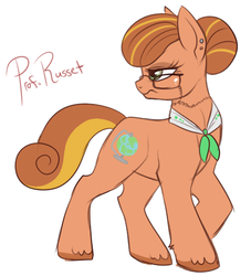 Size: 448x494 | Tagged: safe, artist:lulubell, oc, oc only, oc:professor russet, earth pony, pony, glasses, simple background, solo, white background