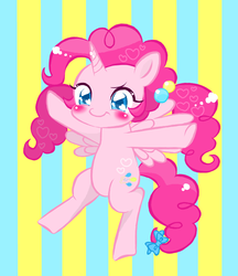 Size: 678x784 | Tagged: safe, artist:sea contact, pinkie pie, alicorn, pony, g4, alicornified, female, pinkiecorn, pixiv, race swap, solo, xk-class end-of-the-world scenario