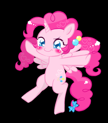 Size: 704x800 | Tagged: safe, artist:sea contact, pinkie pie, alicorn, pony, g4, alicornified, female, pinkiecorn, pixiv, race swap, solo, xk-class end-of-the-world scenario