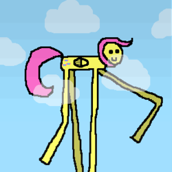 Size: 300x300 | Tagged: safe, artist:sandwich, fluttershy, g4, female, impossibly long legs, quality, solo, wat