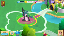 Size: 1280x720 | Tagged: safe, gameloft, princess cadance, queen chrysalis, g4, glitch